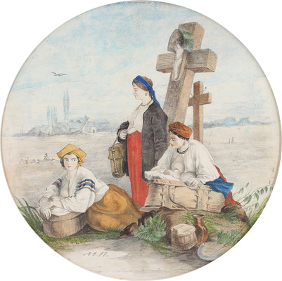 Пырин Михаил Семёнович. Кормление младенцев. Жанровая сцена 